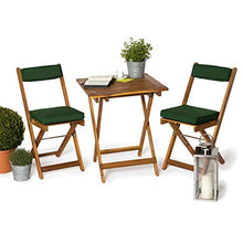 Deliano - Set da balcone Kreta in acacia con cuscino – pieghevole, salvaspazio, 2 sedie, 1 tavolo rettangolare