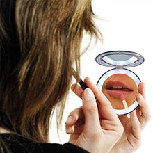 ADSE Specchio per Il Trucco Portatile Specchio per Il Trucco Illuminato a LED 1X / 3X Specchio con Illuminazione a Specchio bifacciale Pieghevole Portatile ingranditore