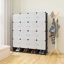 WOLTU DIY Armadirtto a Cubo Grande Guardaroba Modulare Scarpiera per Stanzino e Ripostiglio Bianco+Nero SR0090sw