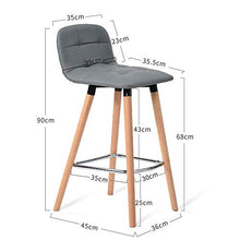 Autoshoppingcenter Sgabelli da Bar Sedia Schienale Similpelle Cucina Moderno con Gambe in Legno per Ristorante Bar Grigio