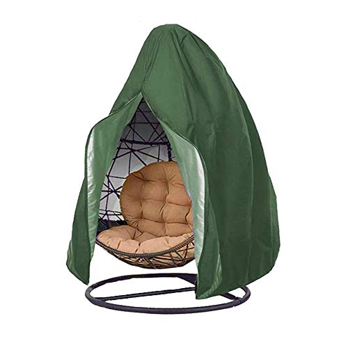 harupink Copertura per Sedia a Dondolo con Coulisse,Fodera Protezione Universale per Sedia Sospesa a Uovo Copri Sedia da Giardino Impermeabile Antipolvere Anti-UV 210D (Verde, 115*190CM #B)