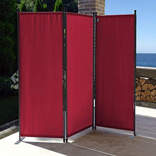 QUICK STAR Paravento da Giardino 170 x 165 cm 3 parti pieghevole Divisorio in Tessuto Protezione della Privacy Rosso Rubino