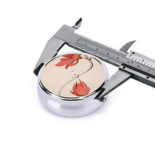 Swirly - Contenitore rotondo per pillole con motivo floreale, con 3 scomparti, in metallo, per medicina, vitamina