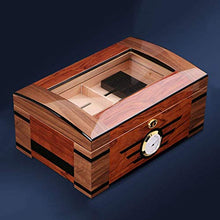 XZJJZ Vetro Igrometro e umidificatore Rettangolare - Desktop Cigar Humidor Superiore di Vetro Cigar Box di stoccaggio