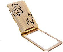 GIAOYAO Specchio per Il Trucco dello sperma, Specchio Pieghevole di Sandalo Verde, Piccolo Specchio di Sandalo, Specchio Portatile di Piccolo Specchio dello Specchio