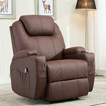 MCombo Modern Massage Recliner Chair Divano Vibrante riscaldato in Pelle PU Lounge ergonomico Marrone 7021 - Arredi Casa