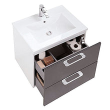 Homemania HOMRAN_5274 Mobile Bagno Happy da Parete, da Bagno, Bianco, Grigio, Cromo, in Legno, Ceramica