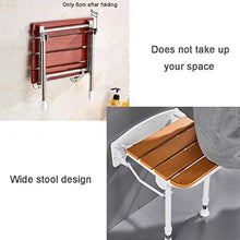 NA Sedia Pieghevole a Muro in Legno Sgabello in Acciaio Inox Legs Pieghevole Design Sedia da Parete 8cm Sgabello da Bagno Invisibile 160KG
