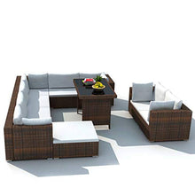 vidaXL Divano da Giardino 28 pz in Polirattan Marrone Sofa Tavolo Sgabelli