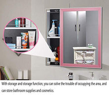 WSJ Armadietto a Muro per Bagno Armadietto a Specchio Armadietto Contenitore per Specchio per WC (Colore: Rosa, Dimensioni: a Destra), Rosa,
