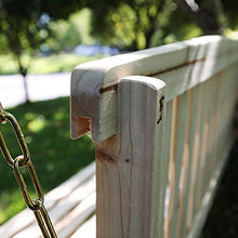 Panca altalena portico in legno massello da 48 pollici con catena in metallo, Con braccioli e schienale Sedia sospesa per sedia a dondolo per il tempo libero, Per terrazza giardino cortile esterno