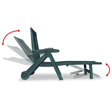 Festnight Lettino Prendisole con Poggiapiedi Pieghevole Portatile in Plastica Bianco/Verde da Giardino Patio Piscina da Campeggio per Esterno