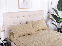 Liveinu Coprimaterasso con 360 Gradi Chiusura a Cerniera Fleece Trapuntato nel Complesso Proteggere Lenzuolo Proteggi Materasso Traspirante, Anallergico Giallo 180x200x25cm