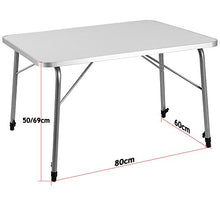 Deuba Tavolo da campeggio pieghevole alluminio altezza regolabile 80x60cm tavolino spiaggia giardino picnic