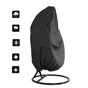 Fablcrew - Fodera per poltrona sospesa per sedia sospesa, rivestimento protettivo per uova e sedie, impermeabile, 210D, tessuto Oxford 190 x 115 cm, colore: Nero