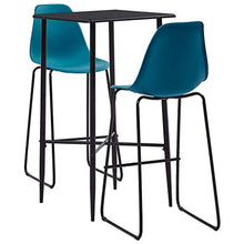 UnfadeMemory Set da Bar Set di mobili per Cucina, Mobili da Bar Tavolo 3 pz in Plastica Turchese