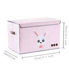 WANCR Pieghevole Scatola portaoggetti con Coperchio cubi Giocattolo per Bambini, Finitura Box Vestiti Coperta Cassette in Organizer per Camera da Letto Armadio Contenitore Pink Rabbit