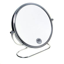 TUKA Pieghevole Specchio Bagno per Trucco 10X Ingranditori, 8" Doppio Specchio Cosmetico con Piedistallo, ø 20 cm Specchio da Tavolo per Trucco e Rasatura, 2 Facciate Vanity Mirror, TKD3125-10x