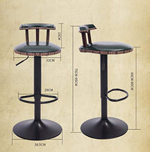 Disegno Spa Bar Stool Bar Sgabello Sedia Retro Ascensore in Legno Solido Alto Sgabello Bar Sgabello con Retrorest personalità Rotazione Home Colazione Tavolo Sgabello