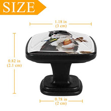 Gatto che alimenta uccello pittura ad acquerello uccello gatto Pomelli per Porta Set di 4 Pomelli per Mobili Manopole per Cassetti Cucina Armadio Vetro