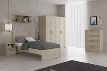 Iconico Home MIK Traditional, Comodino con cassetto e vano a giorno, Camera da letto, Cameretta ragazzi, 40x44,5xh53,5 cm, Rovere