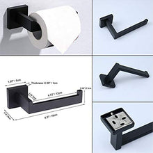 Set di portasciugamani da bagno in 5 pezzi, supporto a parete in acciaio inossidabile 304 incluso, portasciugamani quadrato portasciugamani porta carta igienica e 2 ganci per asciugamani, nero opaco