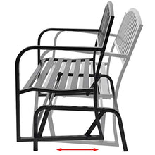 Cikonielf Panchina da Giardino a Dondolo 128 x 65 x 86 cm Panchina da Giardino con Braccioli Curvati Elegante Robusta Classica-Nera in Acciaio