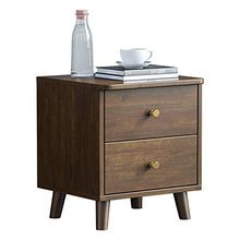 Comodino in Stile Retrò, Cassettiera in Legno Massello Di 2 Cassetti, Cassettiera, Maniglie in Ottone E Piedini Di Supporto in Legno Massello, Per Comodini Per Ufficio Comodini