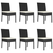 Tidyard Set 7/9 pz da Pranzo da Giardino in Polyrattan Nero,Set Tavolo e Sedie da Giardino per Esterno in Rattan Nero,Set Tavolo in Vetro e 6/8 Sedie da Giardino per Esterno in Polyrattan