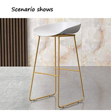 LWW Sgabelli, Sgabelli Bancone Seggiolone Senza Schienale Sgabelli Di Colazione Cucina Bar Café Europea Moderna Accogliere Fino a 65/70 / 75Cm Alto,Gambe Bianco-Oro,75 cm