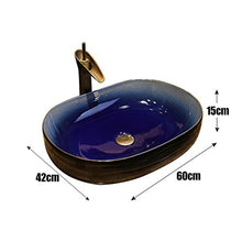 Pool Lavabo da palcoscenico Ovale Europeo di Grande capacità sopra Il lavabo Lavabo in Ceramica da casa Bacino di Arte Americana (60x42x15cm) Lavandini Bagno