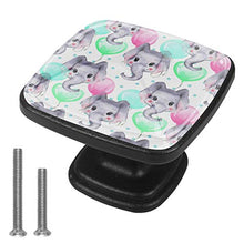 Seamless pattern with elephants and balloons Pomelli per Porta Set di 4 Pomelli per Mobili Manopole per Cassetti Cucina Armadio Vetro