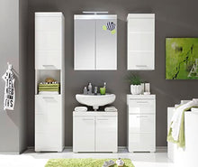 trendteam smart living Mobili, Derivato del Legno, Bianco/Bianco (Alta lucentezza), 60 x 56 x 34 cm