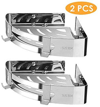 WDGNY - Supporto angolare per bagno, angolo doccia, mensola angolare per box doccia, in acciaio inox, resistente e senza bisogno di foratura, per bagno e cucina (2
