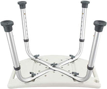 Sgabello da bagno impermeabile per anziani, in plastica spessa, con schienale alto, quadrato, robusto (colore: bianco)