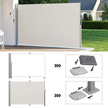 SONGMICS Tenda Laterale 200 x 350 cm (A x L), Tenda Avvolgibile per Balcone e Terrazzo, Protezione Privacy, Frangivista, Parasole, Separatore, Beige GSA205E02