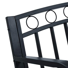 Tidyard Panchina da Giardino 125 cm Nera in Acciaio 125 x 53 x 84 cm Nero