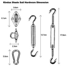 Kindax Kit Montaggio per Vela Parasole da 40 pezzi, Ganci per Tende Sole in Acciaio Inossidabile, Kit Completo per Installazione Le Vele a Quadrate o Triangolari
