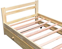 Letto singolo estraibile, in legno di pino massiccio, 90 cm x 190 cm, con doghe di sostegno, struttura singola in legno, adatto per camera da letto e letto estraibile con ruote