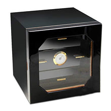 Panjianlin Cigar Box Cedar Cigar 3 Strati di Legno Solido Idratante Cigar Box umidificazione Portable di Viaggio Cigar Box di stoccaggio (Color : Black, Size : 24x25x24cm)