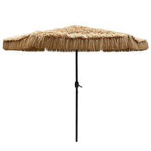 Generic002 Parasole all'aperto Patio a manovella Imitazione tavola Ombrello di Paglia, ombrellone Tropicale con Tetto di Paglia e Spiaggia Parasole Casual, 8.9ft / 2,7 m
