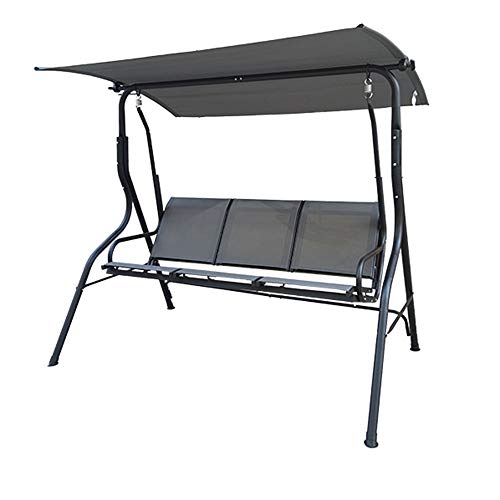 Portico Patio Esterno Sedile Altalena,Reclinabile Per Amaca Con Struttura In Acciaio Resistente Alle Intemperie，2-3 Posti Swing Glider Lounge Chair，Tendalino Regolabile，Per Prato / Cortile