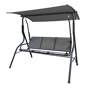Portico Patio Esterno Sedile Altalena,Reclinabile Per Amaca Con Struttura In Acciaio Resistente Alle Intemperie，2-3 Posti Swing Glider Lounge Chair，Tendalino Regolabile，Per Prato / Cortile