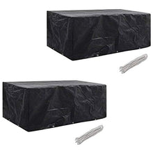 Lechnical Pratico Set di 2 Fodere per mobili da Giardino, Fodera per mobili da Giardino in polietilene Nero, Set 2 Pezzi 229 x 113 x 73 cm (Lunghezza x Larghezza x Altezza) -con 8 Fori