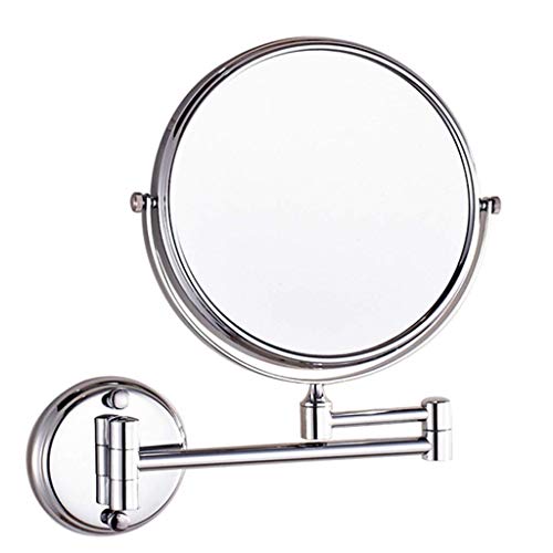 SHY Supporto da Parete per Specchio cosmetico, Specchio per Il Trucco Ingrandimento 3X Specchio cosmetico Specchio da Bagno bifacciale da Barba Rotondo in Camera da Letto