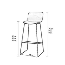 LWW Sedie, Semplicità moderna Sgabelli da bar Sgabelli da bar contemporanei neri e glod Sedia con schienale in ferro Sgabello alto per cucina Sedia da pranzo Ufficio aziendale Ristorante,70 cm,70 cm