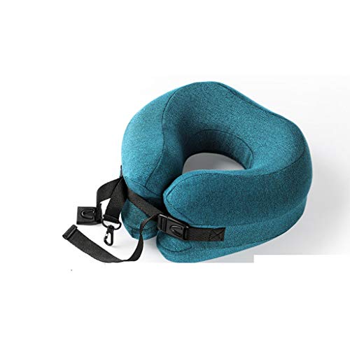 Gwgbxx Cuscino a Forma di U Cuscino in Memory Foam Cuscino da Viaggio a Forma di U Cuscini per Il Collo Treno, Cuscini da Viaggio per Aereo (Color : Green)