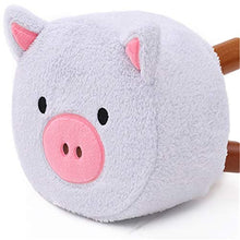 Sgabello Resistente per Soggiorno Carino decorazione della casa sgabelli in legno con tessuti peluche copertina in legno sgabelli bassi poggiapiedi sedia rotonda sgabello carino maiale forma di carton