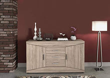 Homeface Diamond Sideboard 83-03 - Armadio per soggiorno, cassettiera / parte frontale / corpo: Sonoma Truffel / 2 ante, 4 scomparti, 3 cassetti, 151,3 x 84 x 39,9 cm, design moderno