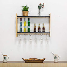 JHGJBJ Oro Metallo a Parete Vino Rack, Ferro battuto Stile Industrial Doppia Parete a Parete Supporto di Vetro di Vino, con Vino Attraverso Vetro (Size : 60cm)